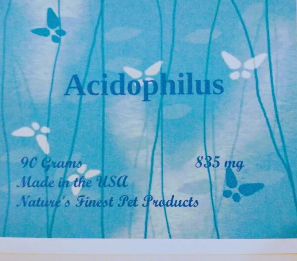Acidophilus 90 grams (Powder) TREATS DOG PANCREATITIS, YEAST INFECTION IN DOGS, FELINE DIARRHEA AND IS A PROBIOTIC FOR DOGS AND CATS